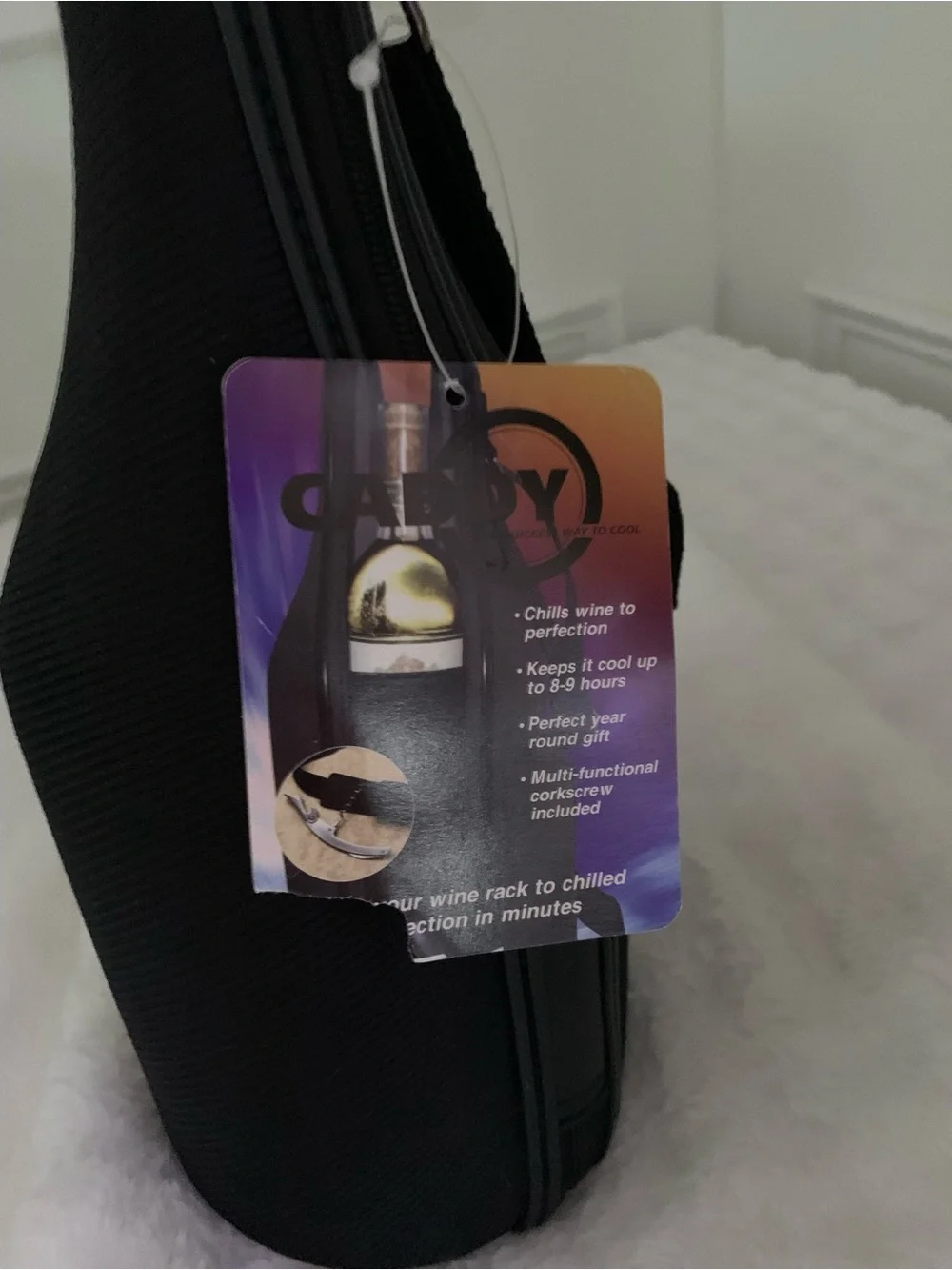 Insulated Black Wine Bottle Carrier — Protective Travel Sleeve